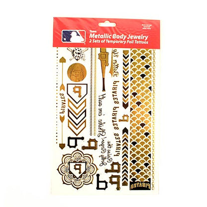 Little Earth MLB Pittsburgh Pirates Temporary Foil Tattoos Two Sheets