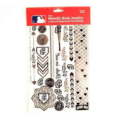Little Earth MLB San Diego Padres Temporary Foil Tattoos 2 Sheets