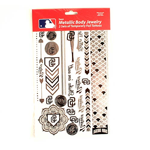 Little Earth MLB San Diego Padres Temporary Foil Tattoos 2 Sheets