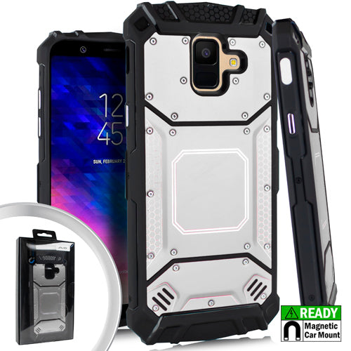 GSA Screw Metal Jacket Case for Samsung Galaxy A6, A600 Silver/Black
