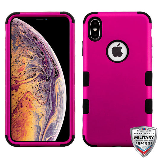 MyBat TUFF Titanium Hybrid Case For iPhone XS Max (6.5") - Hot Pink/Black