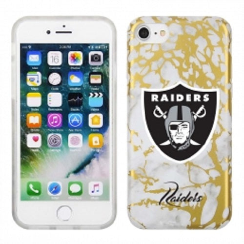 PBG NFL Las Vegas Raiders White Marble for iPhone SE (2022-20) 8, 7, 6 & 6S (4.7")
