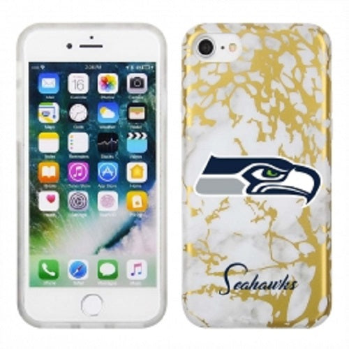 PBG NFL Seattle Seahawks White Marble for iPhone SE (2022-20) 8, 7, 6 & 6S (4.7")