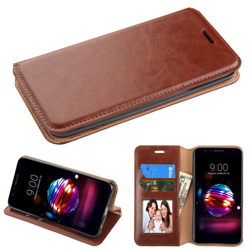 GSA Wallet My Jacket Flip Case For LG K10 2018, K30, Harmony 2 Brown
