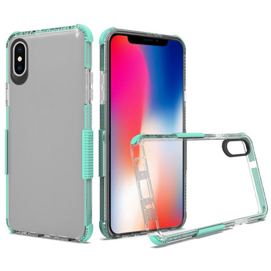 GSA Premium Shockproof Bumper Candy Case For iPhone X, XS (5.8") Clear/Teal