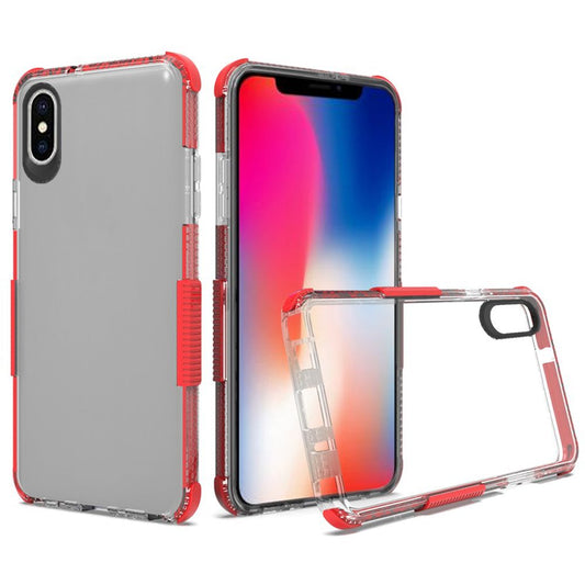 GSA Premium Shockproof Bumper Candy Case For iPhone X, XS (5.8") Clear/Red