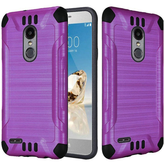 GSA Slim Armor Brushed Hybrid Case for LG Aristo 2, 3, 3+,  Fortune 2, Tribute Dynasty (Purple)