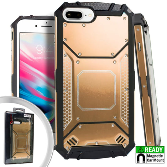 GSA Screw Metal Jacket Hybrid Case for iPhone 8 Plus/7 Plus/6 Plus/6s Plus -Gold