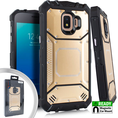 GSA Screw Metal Jacket Case for Samsung Galaxy J2/J2 Core - Gold/Black