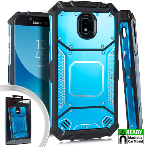 GSA Screw Metal Jacket Case for Samsung Galaxy J7 (2018) - Blue/Black