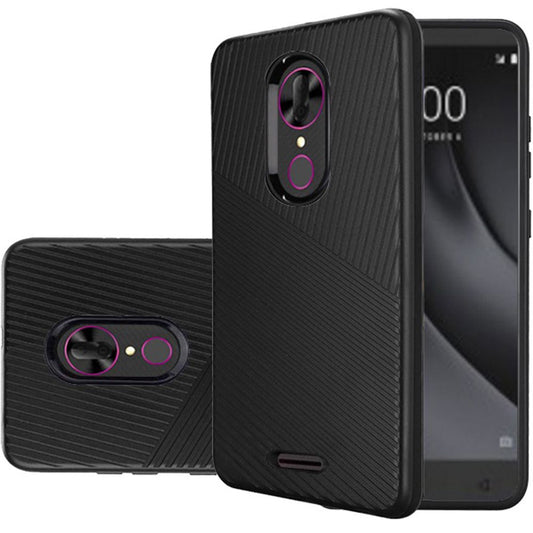 GSA Textured Embossed Lines Case for Alcatel Onyx - Black