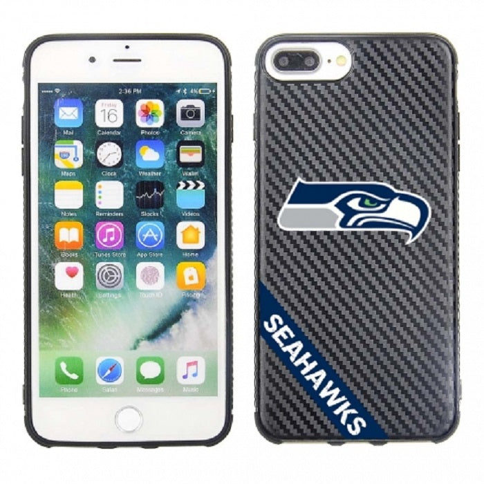 PBG NFL Seattle Seahawks Carbon Case for iPhone 8 Plus, 7 Plus, 6s+ (5.5")
