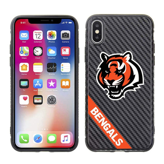 PBG NFL Cincinnati Bengals Black Carbon Case for iPhone X & XS (5.8")