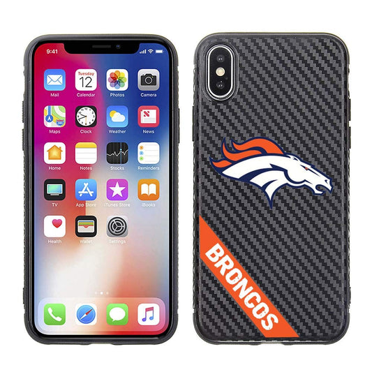 PBG NFL Denver Broncos Black Carbon Case for iPhone X & XS (5.8")