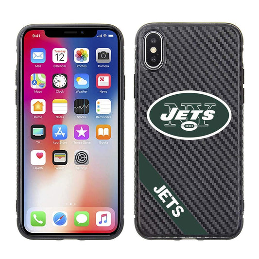 PBG NFL New York Jets Black Carbon Case for Apple iPhone X, XS (5.8")