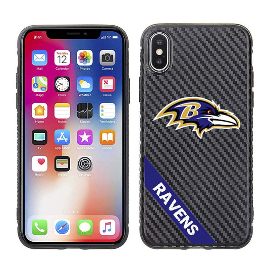 PBG NFL Baltimore Ravens Black Carbon Case for iPhone X, XS (5.8")