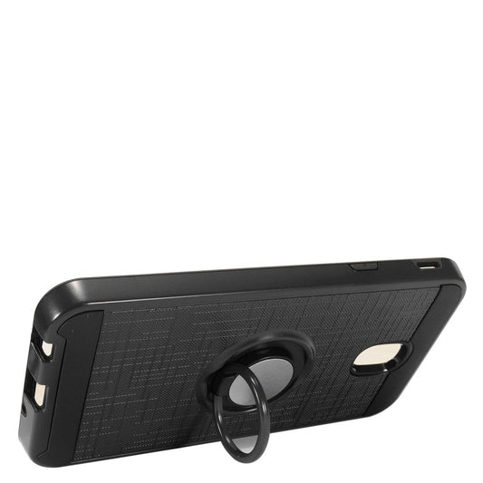 GSA Bushed Hybrid Ring Stand Case For Samsung Galaxy J7 (2018), J737 Black