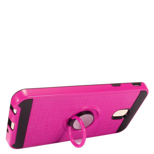 GSA Brushed Hybrid Ring Case For Samsung Galaxy J7 (2018), J737 Hot Pink