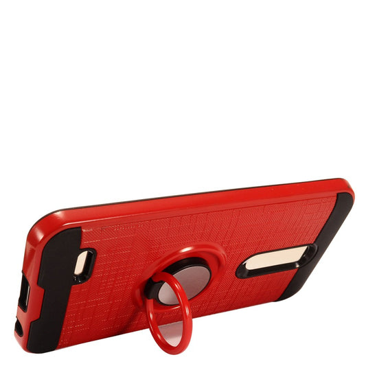 GSA Brushed Hybrid Ring Stand For LG K10 2018, K30 LM-X410 Red
