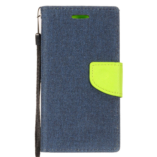 GSA Denim Fabric Flip Wallet Case For LG K30, K10 2018 Harmony2 - Green/Blue