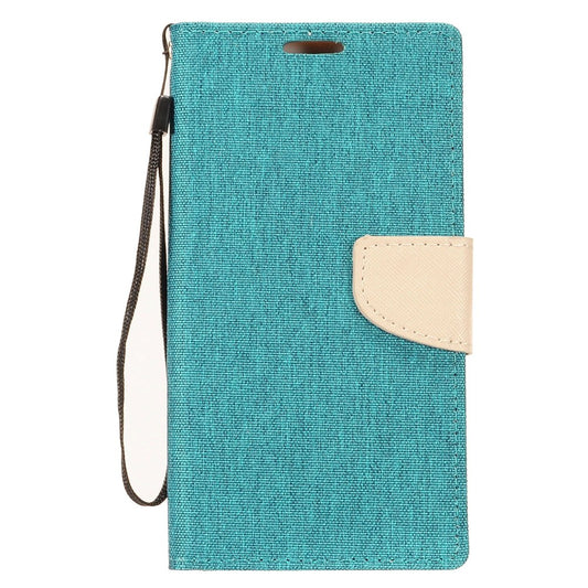 GSA Denim Fabric Flip Wallet Case For LG K30, K10 2018 Harmony2 - Teal