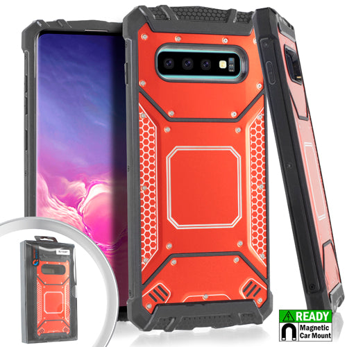 GSA Screw Metal Jacket Case for Samsung Galaxy S10 (6.1") - Red/Black