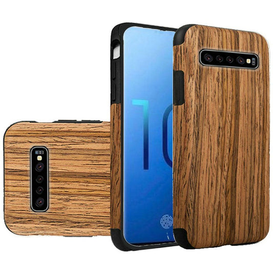 GSA Wood Grain Hybrid Case for Samsung S10 Plus (6.4") - Fruit Wood