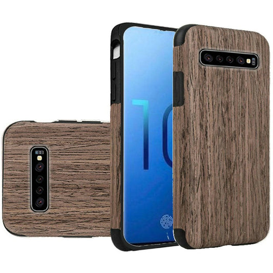 GSA Wood Grain Hybrid Case for Samsung S10 Plus (6.4") - Walnut
