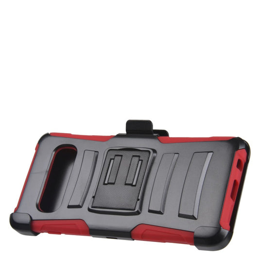 GSA Car Armor Holster Case Stand for Samsung Galaxy S10 (6.1") Black Red
