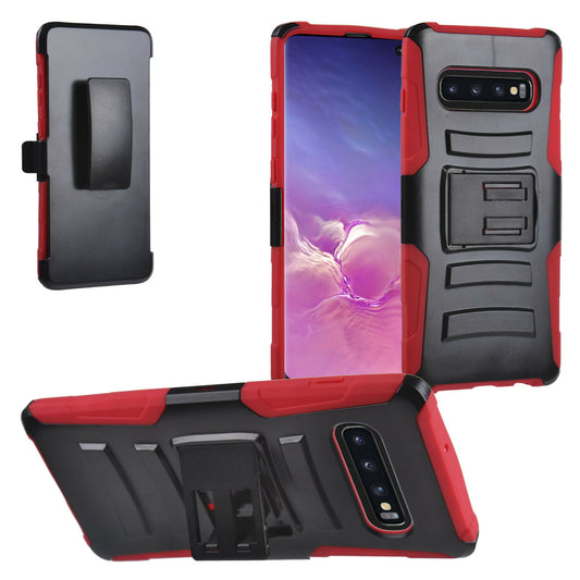 GSA Car Armor Holster Case for Samsung Galaxy S10 Plus (6.4") - Black/Red
