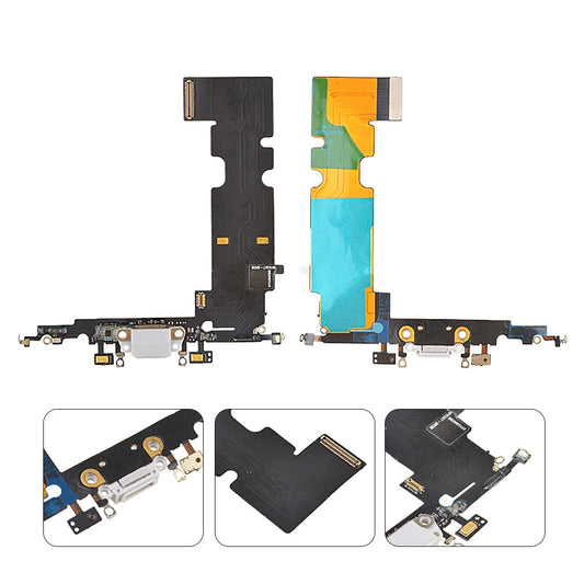 GSA Charging Port with Flex Cable and Mic for iPhone 8 Plus (High Quality) - Gray