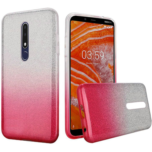 GSA Gradient Glitter Candy Case for Nokia 3.1 Plus - Hot Pink
