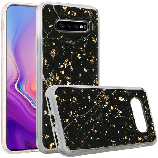 GSA Gold Flake Marble Candy Case for Samsung Galaxy S10 (6.1") - Black
