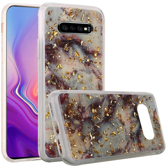 GSA Gold Flake Marble Candy Case for Samsung Galaxy S10 (6.1") - Purple