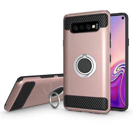GSA Sleek Metal Hybrid Case w/Ring Stand for Samsung S10 (6.1") - Rose Gold