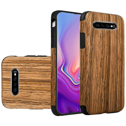 GSA Wood Grain Hybrid Case for Samsung Galaxy S10 (6.1") - Fruit Wood