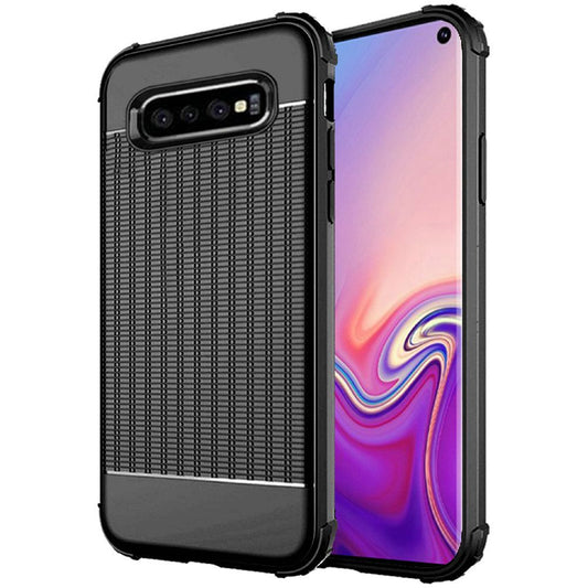 GSA Textured Shockproof Hybrid Case for Samsung S10 (6.1") - Black
