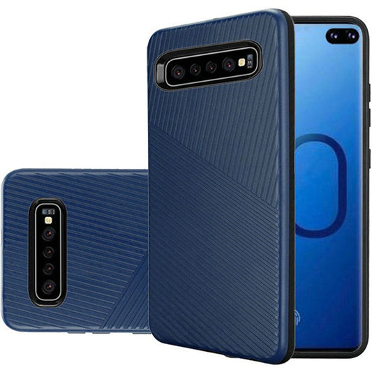 GSA Textured Embossed Lines Case for Samsung S10 Plus (6.4") - Blue
