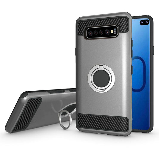 GSA Sleek Hybrid Case w/Ring Stand for Samsung S10 Plus (6.4") - Gray