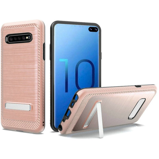 GSA Brushed Case w/Kickstand for Samsung S10 Plus (6.4") - Rose Gold