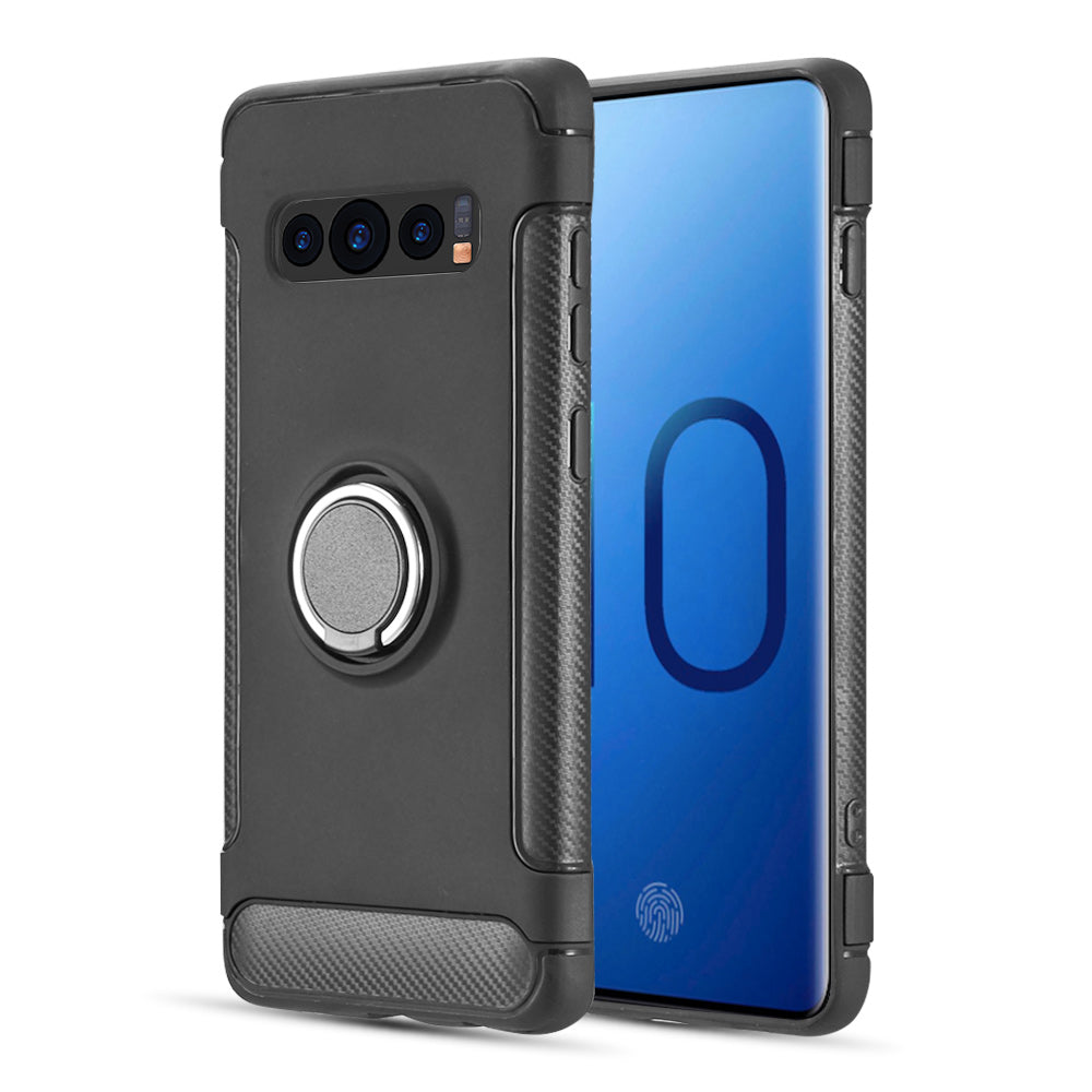 GSA Hybrid Case w/Magnetic Ring for Samsung Galaxy S10 (6.1") - Black