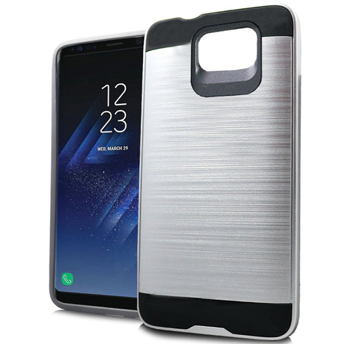GSA Brushed Hybrid Case For Samsung Galaxy S8 - Silver/Black