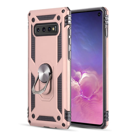 GSA Slim Shockproof Case Ring Stand for Samsung S10 (6.1") - Rose Gold