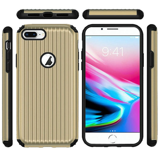 GSA Slim Tough Hybrid Case For iPhone 8 Plus, 7 Plus, 6 Plus (5.5")Gold/Black