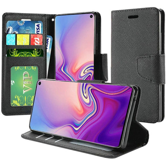 GSA Denim Flip Wallet Case for Samsung S10e (5.8") - Black