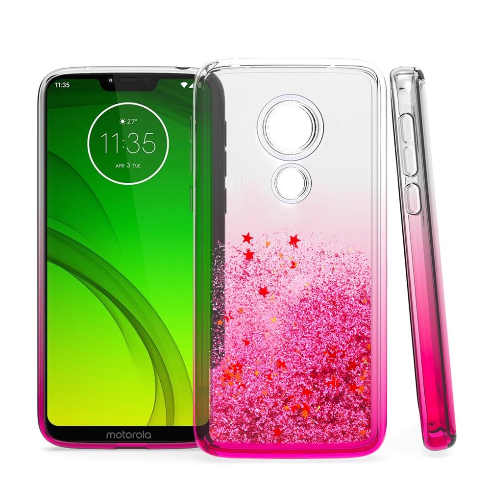 GSA Gradient Liquid Glitter Case for Motorola Moto G7 Power & G7 Supra Hot Pink