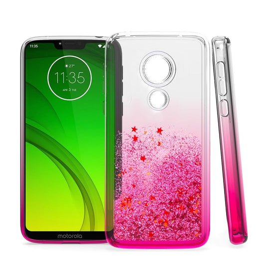 GSA Gradient Liquid Glitter Case for Motorola Moto G7 Power & G7 Supra Hot Pink