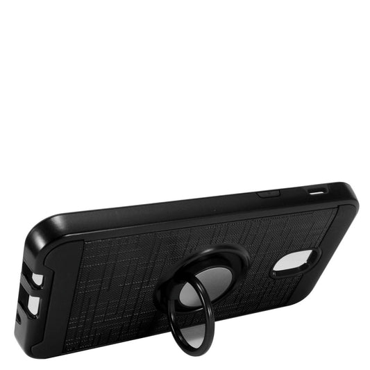 GSA Brushed Matte Hybrid Ring Stand Case For Samsung Galaxy J3 (2018)/J337-Black