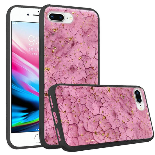 GSA Lightning Design Frozen Gold Flake Candy Case For iPhone 8 Plus/7 Plus 5.5" -Pink