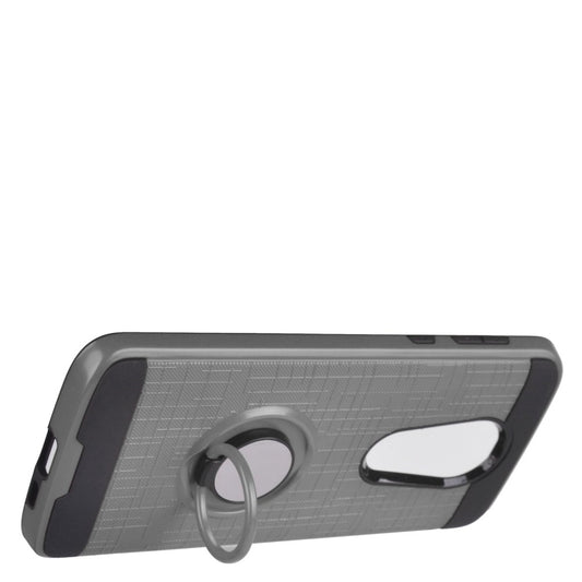 GSA Brushed Case w/Ring for Motorola Moto G7 Power & Supra - Gray Black